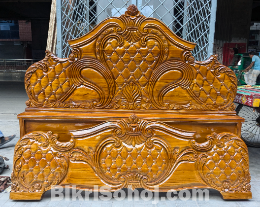 সলিড সেগুন কাঠের খাট